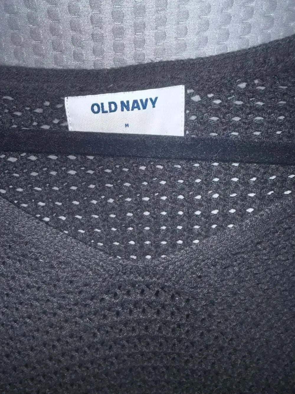 Old Navy Black Open Knit V-Neck Sweater